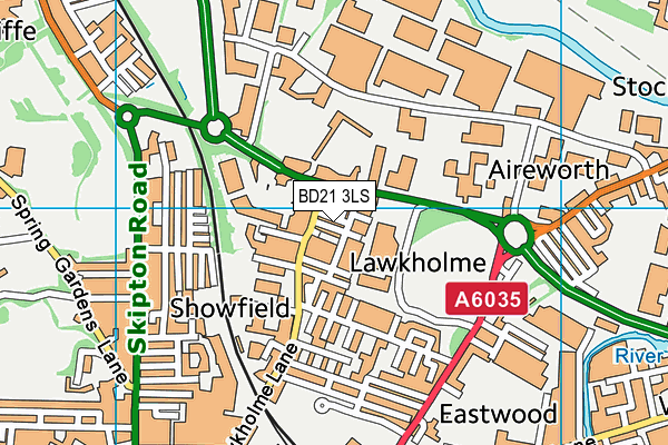 BD21 3LS map - OS VectorMap District (Ordnance Survey)