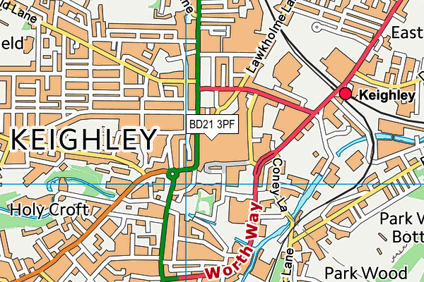 BD21 3PF map - OS VectorMap District (Ordnance Survey)