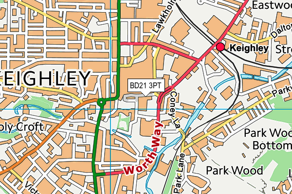 BD21 3PT map - OS VectorMap District (Ordnance Survey)