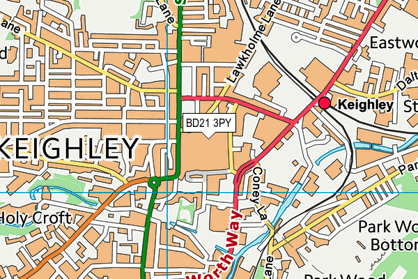 BD21 3PY map - OS VectorMap District (Ordnance Survey)