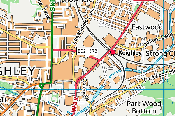 Everlast Gyms (Keighley) map (BD21 3RB) - OS VectorMap District (Ordnance Survey)
