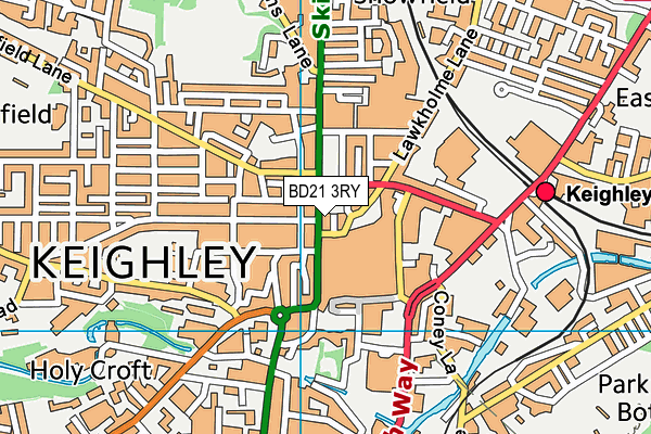 BD21 3RY map - OS VectorMap District (Ordnance Survey)