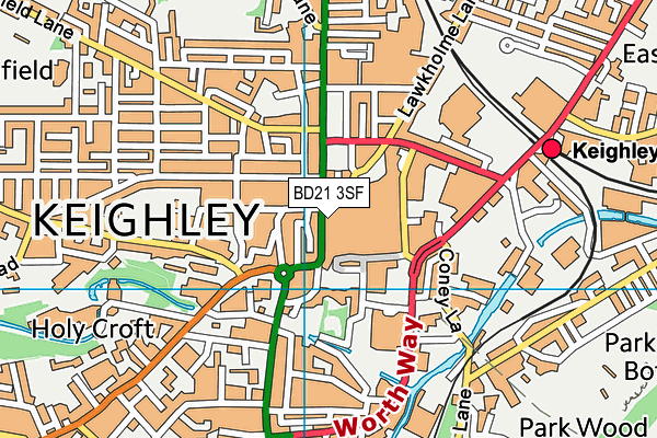 BD21 3SF map - OS VectorMap District (Ordnance Survey)