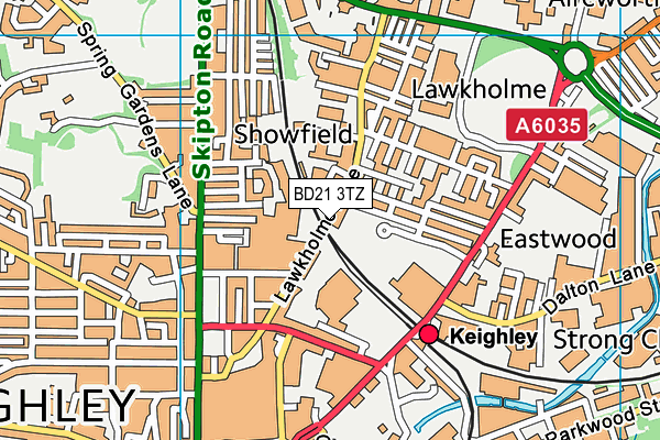 BD21 3TZ map - OS VectorMap District (Ordnance Survey)