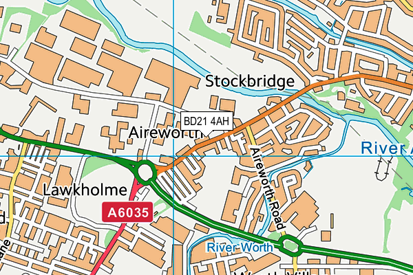 BD21 4AH map - OS VectorMap District (Ordnance Survey)