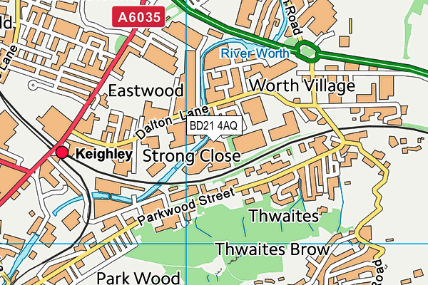 BD21 4AQ map - OS VectorMap District (Ordnance Survey)