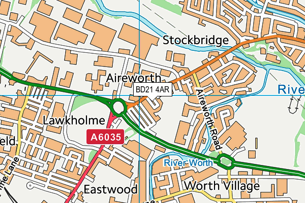 BD21 4AR map - OS VectorMap District (Ordnance Survey)