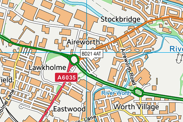 BD21 4AT map - OS VectorMap District (Ordnance Survey)