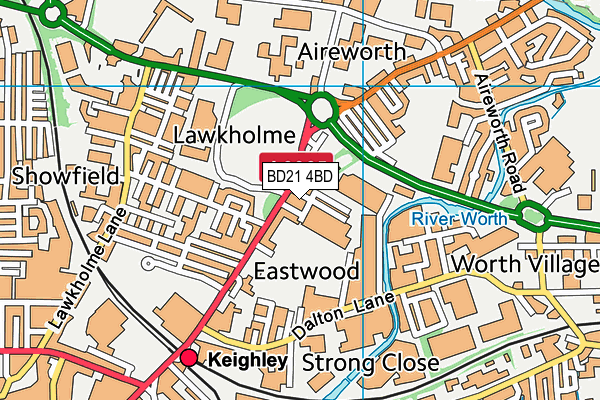 BD21 4BD map - OS VectorMap District (Ordnance Survey)