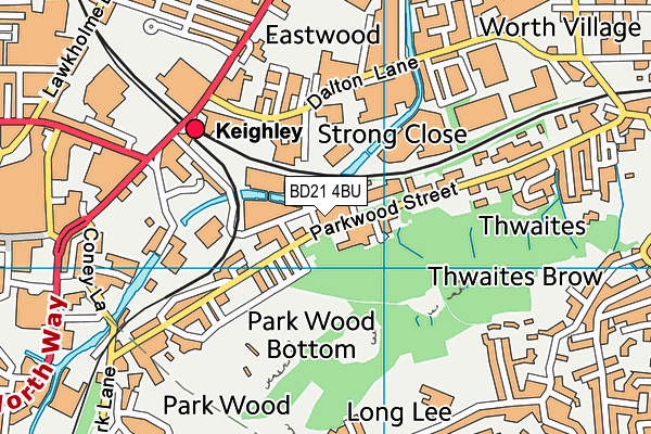 BD21 4BU map - OS VectorMap District (Ordnance Survey)