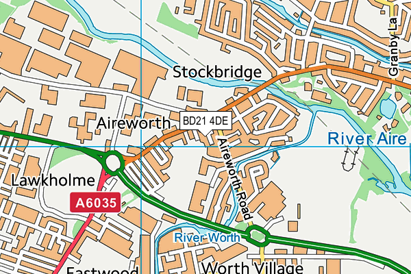 BD21 4DE map - OS VectorMap District (Ordnance Survey)