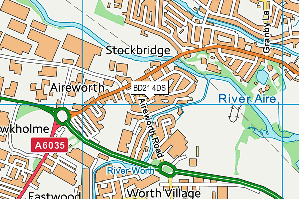 BD21 4DS map - OS VectorMap District (Ordnance Survey)