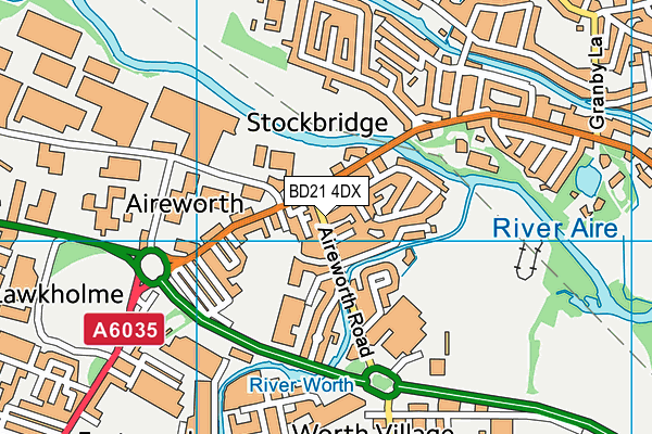 BD21 4DX map - OS VectorMap District (Ordnance Survey)