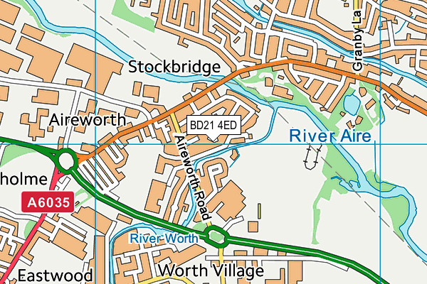 BD21 4ED map - OS VectorMap District (Ordnance Survey)