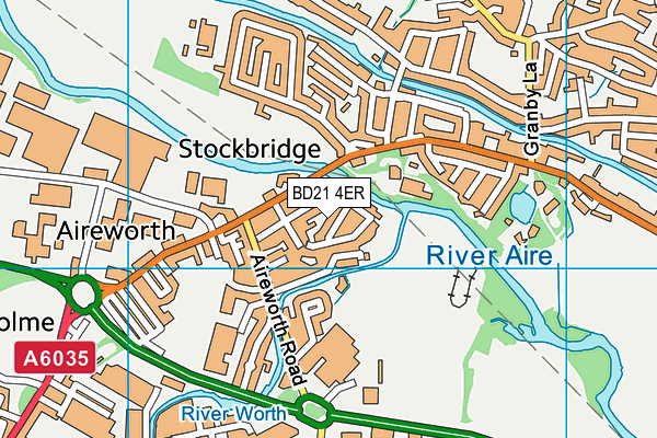 BD21 4ER map - OS VectorMap District (Ordnance Survey)