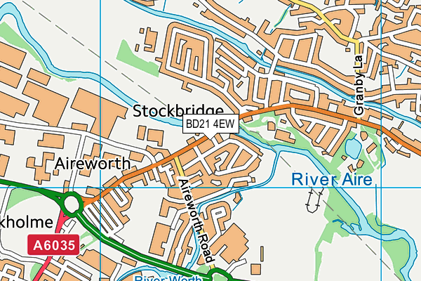 BD21 4EW map - OS VectorMap District (Ordnance Survey)