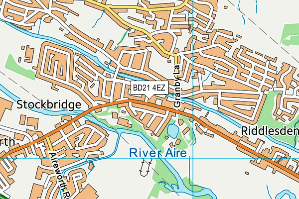 BD21 4EZ map - OS VectorMap District (Ordnance Survey)