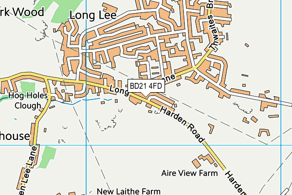 BD21 4FD map - OS VectorMap District (Ordnance Survey)