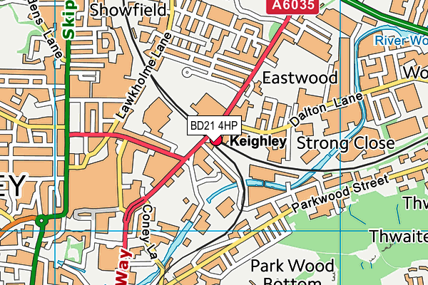 BD21 4HP map - OS VectorMap District (Ordnance Survey)