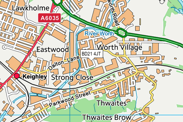 BD21 4JT map - OS VectorMap District (Ordnance Survey)