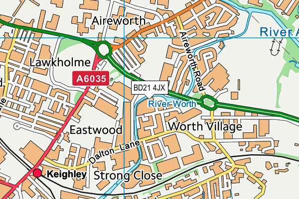 BD21 4JX map - OS VectorMap District (Ordnance Survey)