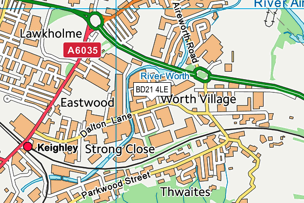 BD21 4LE map - OS VectorMap District (Ordnance Survey)