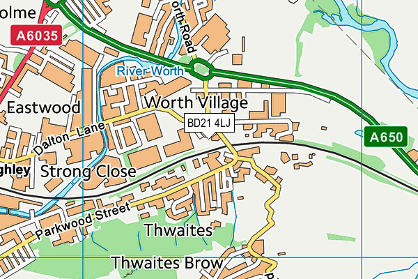 BD21 4LJ map - OS VectorMap District (Ordnance Survey)