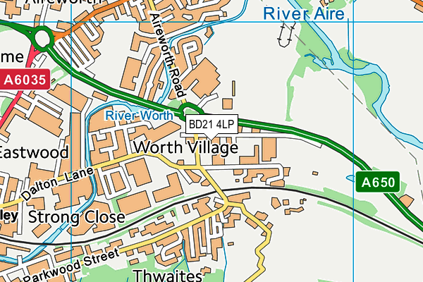 BD21 4LP map - OS VectorMap District (Ordnance Survey)