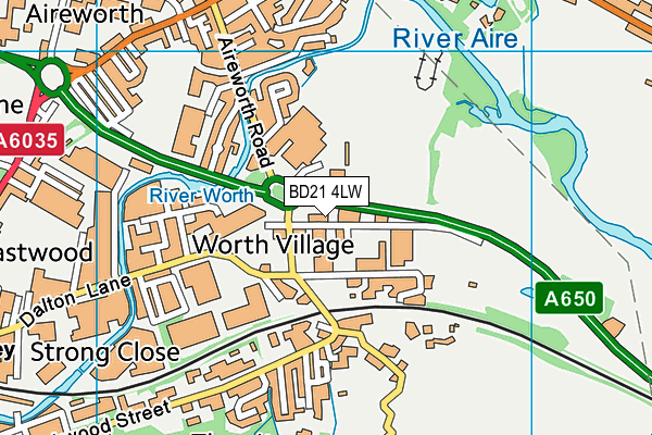 Strong Close Nursery School map (BD21 4LW) - OS VectorMap District (Ordnance Survey)