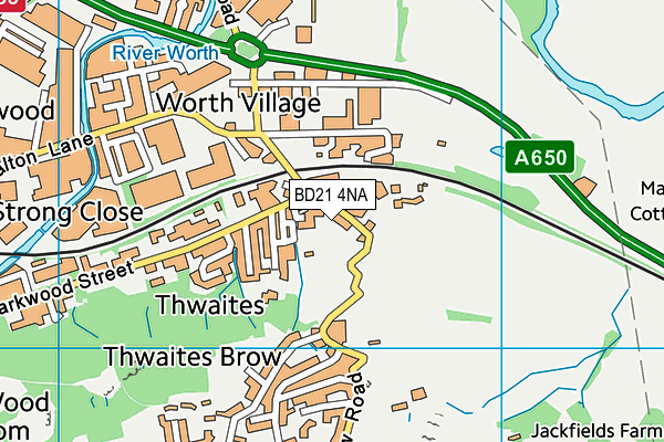 BD21 4NA map - OS VectorMap District (Ordnance Survey)