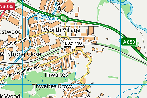 BD21 4NG map - OS VectorMap District (Ordnance Survey)