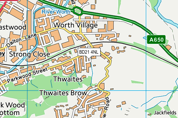 BD21 4NL map - OS VectorMap District (Ordnance Survey)