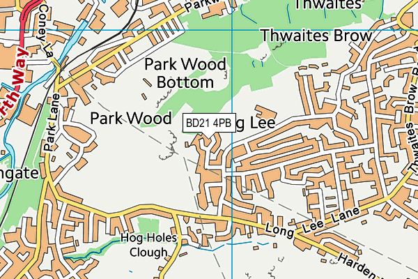 BD21 4PB map - OS VectorMap District (Ordnance Survey)