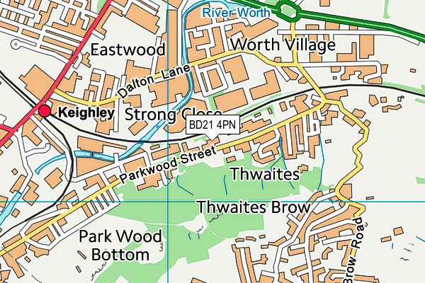 BD21 4PN map - OS VectorMap District (Ordnance Survey)