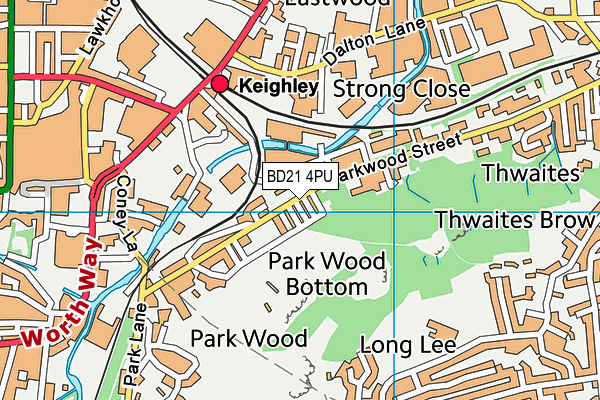 BD21 4PU map - OS VectorMap District (Ordnance Survey)