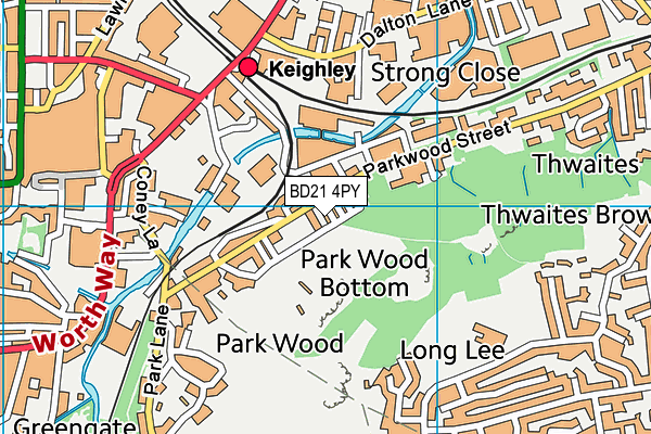 BD21 4PY map - OS VectorMap District (Ordnance Survey)