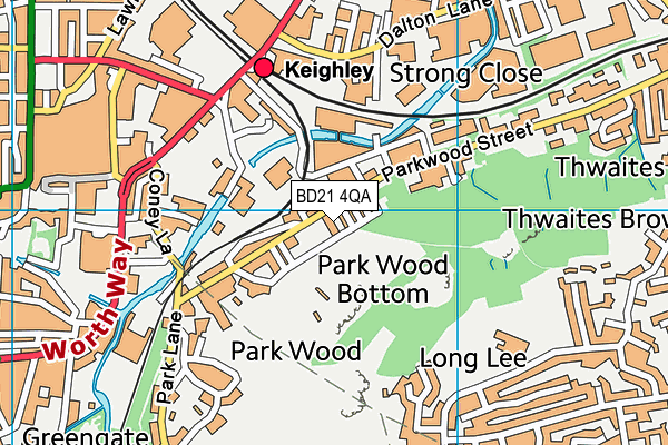 BD21 4QA map - OS VectorMap District (Ordnance Survey)