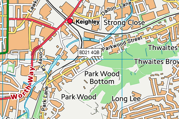 BD21 4QB map - OS VectorMap District (Ordnance Survey)