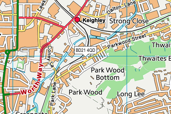 BD21 4QD map - OS VectorMap District (Ordnance Survey)