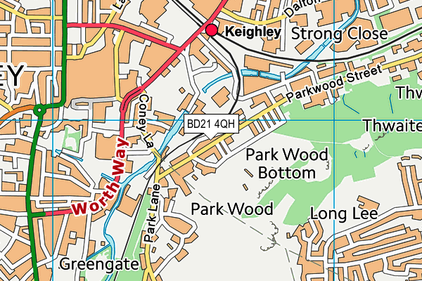 Parkwood Primary School map (BD21 4QH) - OS VectorMap District (Ordnance Survey)