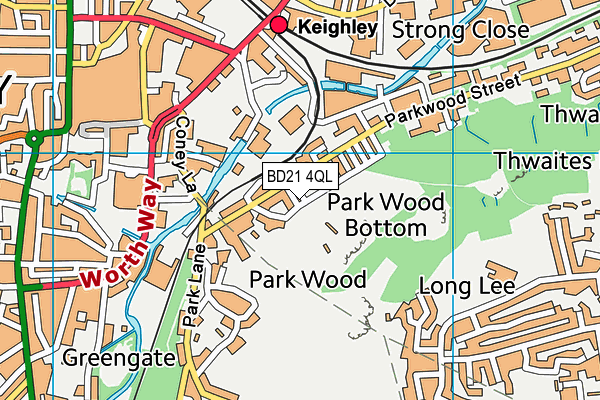 BD21 4QL map - OS VectorMap District (Ordnance Survey)