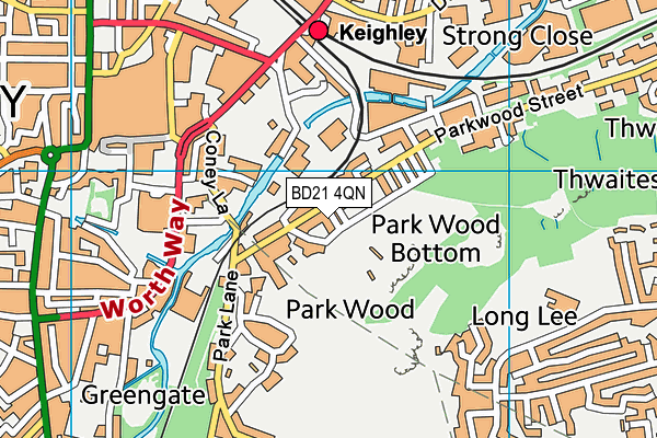 BD21 4QN map - OS VectorMap District (Ordnance Survey)