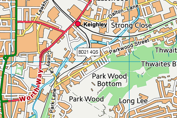 BD21 4QS map - OS VectorMap District (Ordnance Survey)