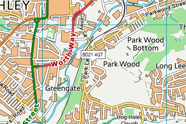 BD21 4QT map - OS VectorMap District (Ordnance Survey)