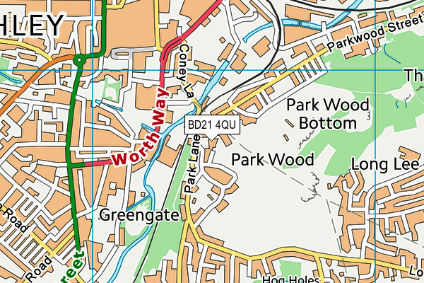 BD21 4QU map - OS VectorMap District (Ordnance Survey)