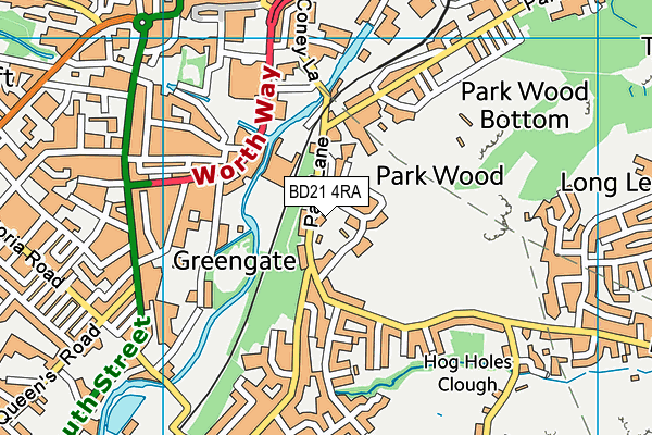 BD21 4RA map - OS VectorMap District (Ordnance Survey)