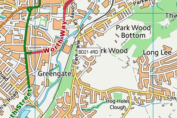 BD21 4RD map - OS VectorMap District (Ordnance Survey)