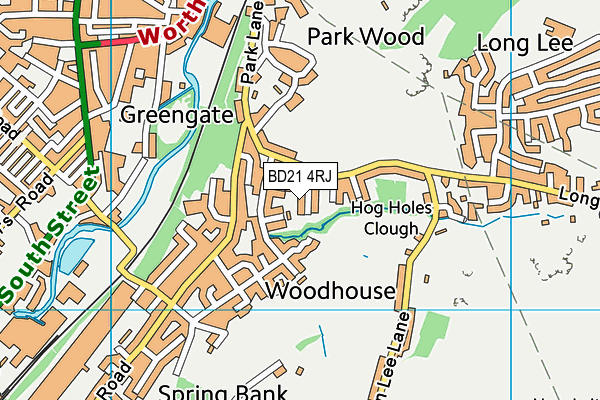 BD21 4RJ map - OS VectorMap District (Ordnance Survey)