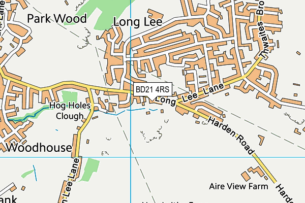 BD21 4RS map - OS VectorMap District (Ordnance Survey)