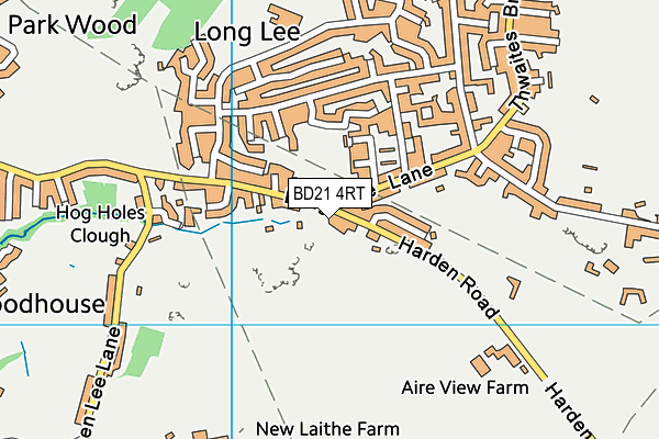 BD21 4RT map - OS VectorMap District (Ordnance Survey)